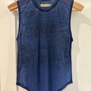 Raquel Allegra Sheer Blue Muscle Tee